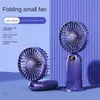 Новый 2023 новый USB -портативный вентилятор Mini Portable Student Small Fan Digital Display Складное настольное настольное настольное вентилятор Aromatherapy Electric