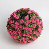 Decorative Flowers Topiary Balls Lights Hydrangea Flower Solar Hanging Lanterns Artificial Boxwood Pathway Lighting Plants Outdoors Yard LED