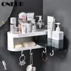 Sets ONEUP Corner ShowerShelf Bathroom Shampoo Cosmetic Shelf Kitchen Plastic Storage Rack Organizer Wall Mounted Bathroom Gadgets