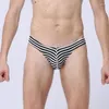 Underpants Brand Fashion Mens Striped Briefs Sexy Low Waist Men Soft Bikini Underwear Breathable Male U Concex Pouch Brief C208