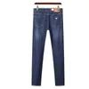 PLUS TAMANHO JEANS Mens zíper de calças jeans lavadas de calças de grife