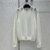 Kvinnors tröjor Designer Cashmere Knits Tops med brevpärlor Mönster Girls Milan Runway Crop Top Shirt High End Custom Long Sleeve Stretch Pullover ZG18