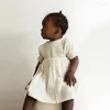 Robes de fille vêtements de bébé en robe d'été blanc smocké enfants petites filles à la main enfant en bas âge princesse Vintage Smock