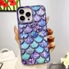 Vis Schaal Plating Telefoon Gevallen Electroplated Skin Back Cover Glitter Soft Protector voor iPhone 14 14pro max 13 13pro 12 12 pro 11