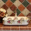 Lavabo chinois de style européen Jingdezhen Art comptoir lavabo en céramique motif rose salle de bain lavabo qté Djfkd