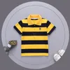 Polos Jargazol Boys Shirts Color Stripes Manga Curta Summer Top Polo Shirt 2T-7T Kids Clothes Cotton Camiseta Toddler Boy Sport Tees 230625