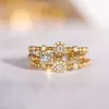 Bandringar INS Style Guld Färg Noble Trend Ringar För Kvinnor Entry Lux Zircon Midi Finger Fina Ringar För Tjej Jubileumssmycken KAR229 x0625