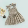 女の子のドレスキッズベビーガールズバンデージストラップドレス幼児デイジープリントカジュアルノースリーブの夏のプリンセスパーティーウェア0-5T