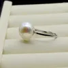 Pierścienie klastra Pierścień damski biały naturalny słodkowodny perłowy nieregularny barok regulowany 925 Srebrny prezent MOM