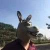 Party Masks Funny Adult Creepy Funny Donkey Horse Head Mask Latex Halloween Animal Cosplay Zoo Props Party Festival Costume Ball Mask 230625