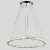 Ljuskronor Modern D60cm D70cm D80cm LED -ringkronor 30W 36W 42W Crystal Lustres Chrome Tak Kandelire Ljusbeläggande armatur