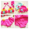 Baby Girl Swimsuit Flower Suspender Swim Bikini Baby Girl Bathing Suit Baby Blue Pink 3 Piece Set Baby Swim Wear L230625