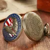 Pocket Watches America National Bird Watch Kobiet łańcuch naszyjnika Rtero kwarcowe prezenty