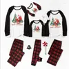 Conjunto de pijamas combinando para família, roupas de dormir de veado do Papai Noel para meninos e meninas B1019