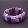 Fios com miçangas BOEYCJR Roxo Contas de pedra natural Bangles Pulseiras Joias feitas à mão Yoga Pulseira de energia para mulheres ou homens