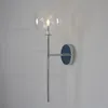 Nordic Bubble Glass Wall Lamp Gold Chrome Metal Light Luxury Hotel Bar Cafe Aisle Hallway Bedside Globe Ball Sconce Lighting