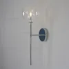 Nordisk bubbla glas vägglampa guld krom metall ljus lyx hotell bar café gång hall sängklot globe boll sconce belysning