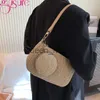 Bolsos de noche Gusure Moda Axilas Mujeres Bolsos de hombro Verano Tejido de paja Bolsos pequeños Viajes de vacaciones Playa Compras Totes Monedero bolsa J230625