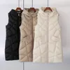 PinkyIsBlack Haute Qualité Femmes Hiver Long Gilet Coton Rembourré Chaud Survêtement Femme Dames Élégant Gilet Sans Manches