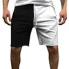 Mäns shorts Men White Black Splice Casual DrawString Kne Längdfickor Lossa Tshirt Men Pantalones Cortos Para Hombres i lager