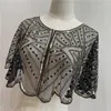 Scarves Fashion Women 1920s Vintage Black Lace Short Cape Flapper Shawl Beaded Decoration