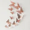 3D Hollow Butterfly Wall Sticker Decoration Butterflies Decals DIY Home Removable Mural Decoration Party Wedding Kids Room Window Decors 12Pcs/Lot