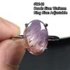 Anillo solitario Auralite natural 23 Joyas de cuarzo para mujeres Hombres Cacoxenita Rojo Púrpura Cristal Plata Cuentas rutiladas Ajustable AAAAA 230625