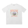 デザイナー衣料ホットメンズTシャツSS RHUDE高品質Tシャツメンズ春秋の手紙プリント半袖米国サイズ