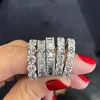 Anelli a fascia Fatti a mano Eternity Promise Anello di cristallo AAA Cz Zircone Fidanzamento Fedi nuziali Anelli per donna Uomo Finger Party Jewelry CRL1141 x0625