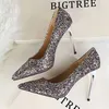 2023 Designer heels Fashion Womens Pumps High Heels Pointed Toe Sexy Nightclub Bling Heel Shoes
