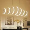 Lustres modernos em forma de mola led lustre para sala de jantar cozinha bar branco AC85-265V lampadari moderni a sospensione