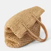 Sac femme été Simple grand sac sac tissé bord de mer vacances plage sac paille tissé sac Crochet sac à bandoulière 230310