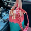 Abendtaschen Farbe gestreift gehäkelte Handgelenktasche Damenhandtaschen Niedliche Strick-Schulter-Crossbody-Taschen für Damen 2022 Candy Color Shopper Tote Neu J230625