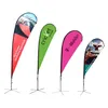 Teardrop Flying Banner Beach Flag Pole Sale nu Open House Car Wash Swooper Custom Printed Feather Flag med Spike Base