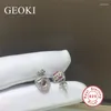 Brincos Geoki Luxo Prata Esterlina 925 Total 2 Ct Corte Perfeito Aprovado no Teste de Diamante Rosa Coração VVS1 Moissanita Feminino
