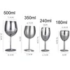 Kieliszki do wina 2PCS ze stali nierdzewnej Wine Wine Metal Wineglass Champagne Cocktail Koktajl Pąpek Unbreakable Beer Cup Party Wedding Toasting Drinkware 230625