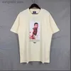 メンズTシャツハイストリートタイドブランドメンズTシャツキスストリートビュー印刷された男女のためのショートスリーブローズオモロッカタイルティーコットントップT230625