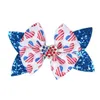 4th of July Hairpin For Kid Girls Bow hairclip American Independence Day Hair Clip Flag Girl Barrette Baby hairpin hair Accessory Hairbands Ribbon Bowknot Headdress