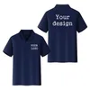 Polos Custom short-sleeved T-shirt men and women children quick-drying Polo print po family clothing 230625