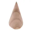 Jewelry Pouches 6 Pieces/Pack Unpainted Plain Cone Wooden Ring Display Stand Organizer Rustic Home Store Showcase Rack