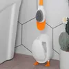 New Silicone Toilet Brush Set Cute Diving Duck Wall-mounted Floor-Standing Long Handled Bathroom Deep Cleaning TPR Accessories