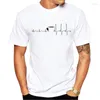 Herren-T-Shirts TEEHUB Arrivals Fashion Wake Up Herren-T-Shirt EKG-gedrucktes Hipster-Kurzarm-Casual-T-Shirt Lustiges T-Shirt