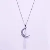 Pendentif Colliers 2023 Lune En Acier Inoxydable Pierre De Lune Pierre Hexagonal Reiki Point Chakra Déclaration Collier Femmes Bijoux Collares