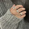 Band Rings New Shiny Pentagram Star Couple Ring For Men Women Adjustable Finger Ring Jewelry For Egirls Irregular Vintage Y2k Accessories x0625