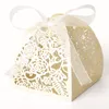 Emballage cadeau 50100pcs Laser Cut Flower Wedding Dragee Boîte à bonbons pour les invités et cadeaux Deco Mariage Chocolate 230625