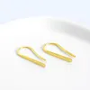 Boucles d'oreilles LKO réel 925 en argent Sterling Simple en forme de U de luxe pour les femmes mode doux oreille manchettes fille bijoux ornements cadeau