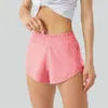 L8240B High-Rise-Shorts, atmungsaktive Yoga-Shorts, Swift-Shorts mit Stofffutter, 2,5 Zoll, schnell trocknende Laufshorts