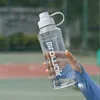 Bottiglia d'acqua in plastica sportiva Tazza portatile trasparente per viaggi in palestra all'aperto Bottiglie da 1000 ml a tenuta stagna di grande capacità senza BPA