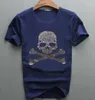 Męskie koszulki S-6xl Rhinestones Fashion Anime Men Skulls T-shirt Cotton Streetwear Hip Design Dropor