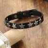 Link armbanden 1 st punk vintage riem gesp armband voor mannen vrouwen wrap ster spikes klinknagel lederen polsbandje manchet sieraden